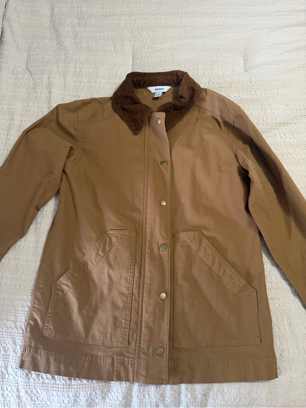 Old Navy Brown Canvas Utility Barn Jacket with Corduroy Collar